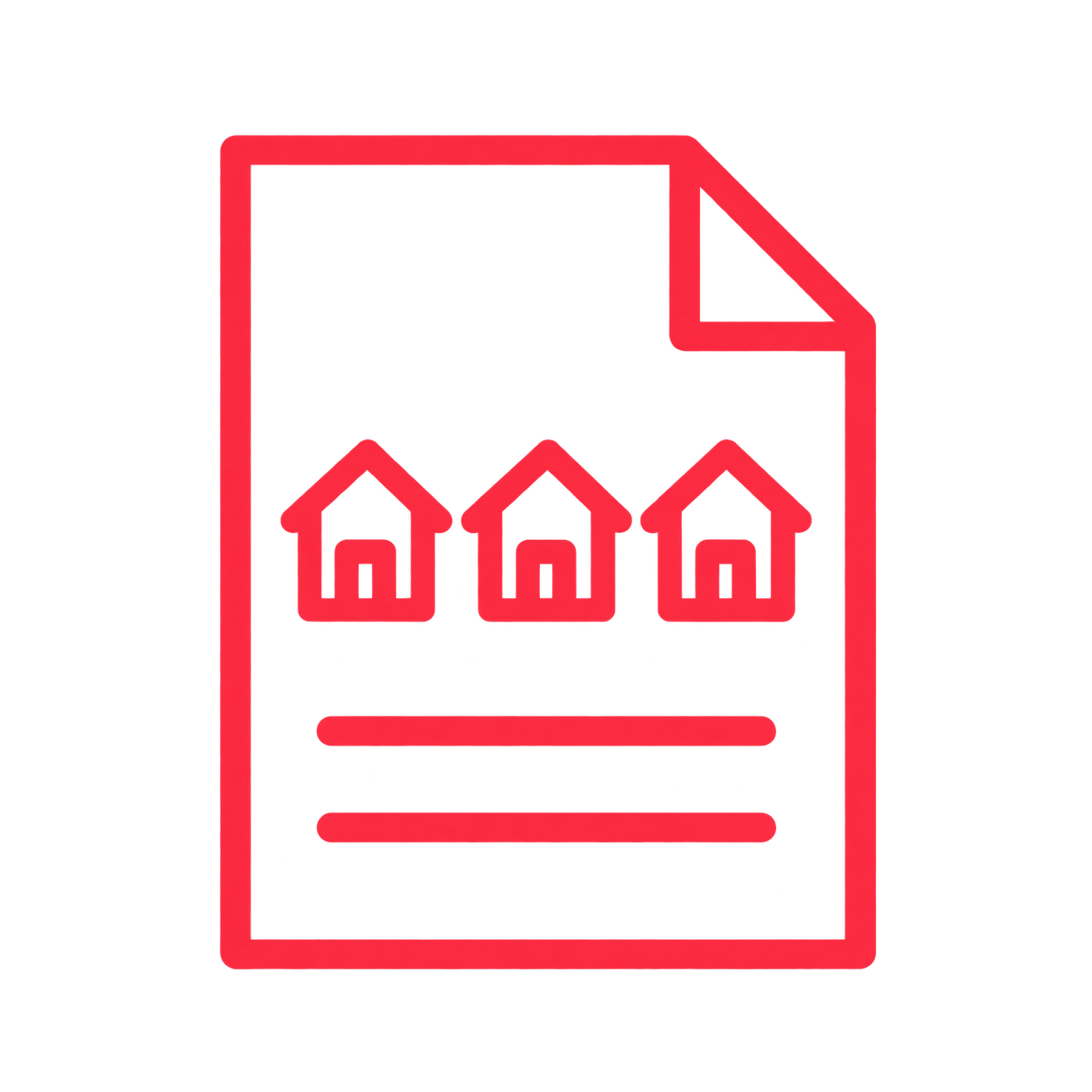 Image of document with picture of 3 homes and lines